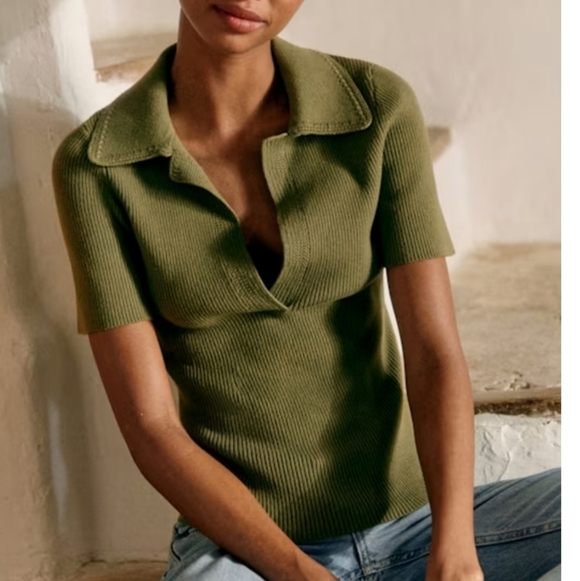 Sezane Tops - Sezane Eloy Retro Vneck Sweater
